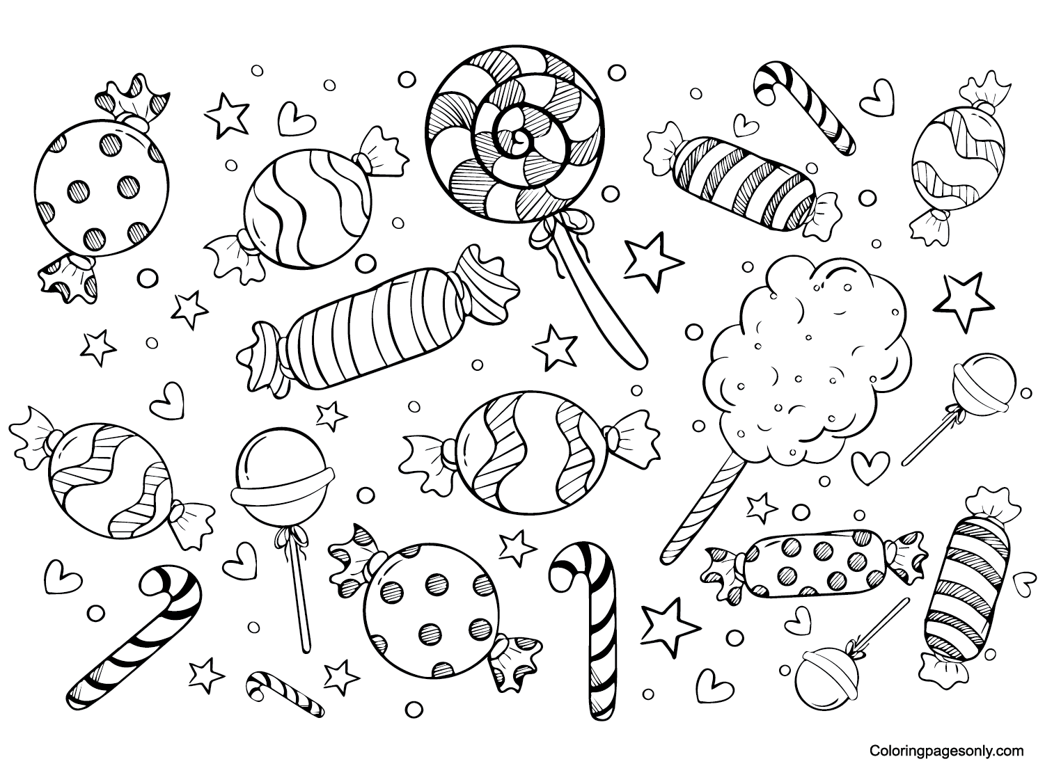 Candyland Decorations Coloring Page Free Printable Coloring Pages