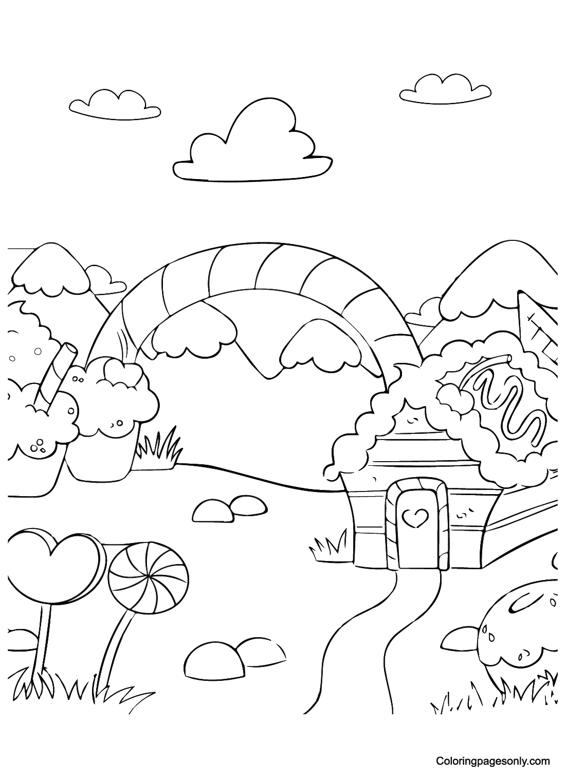 Candyland Park Coloring Page