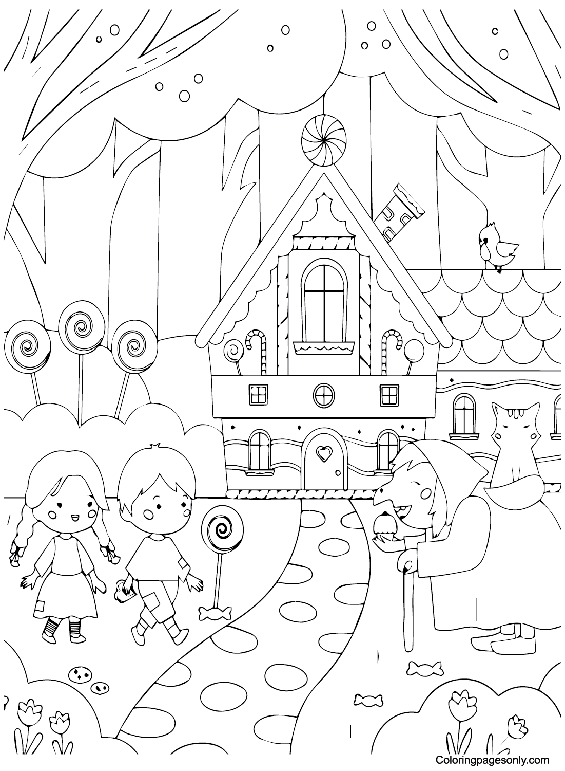 Candyland Party Coloring Page