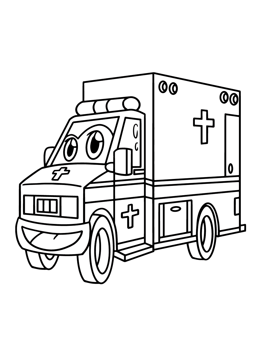 Ambulância de desenho animado de Ambulância