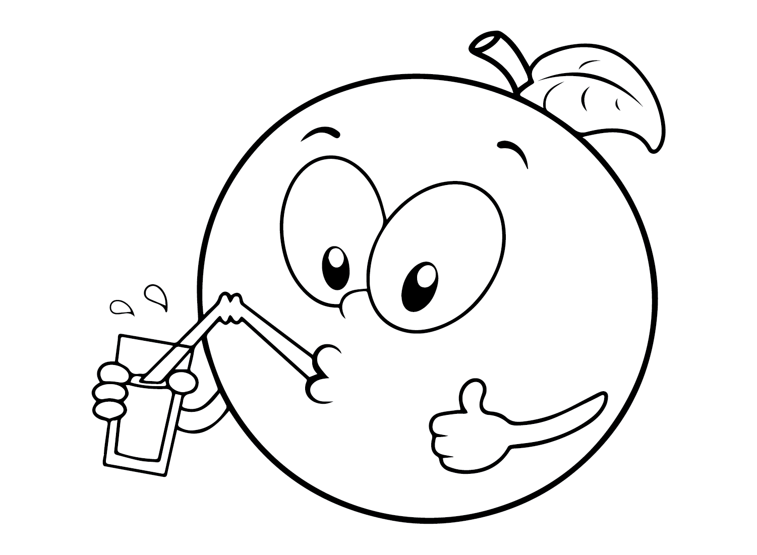 Personagem de desenho animado de laranjas
