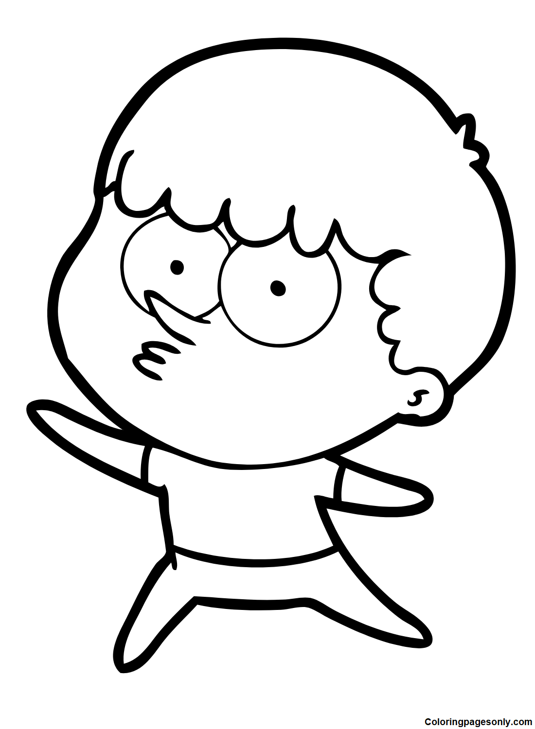 Cartoon Dancing Boy Coloring Page