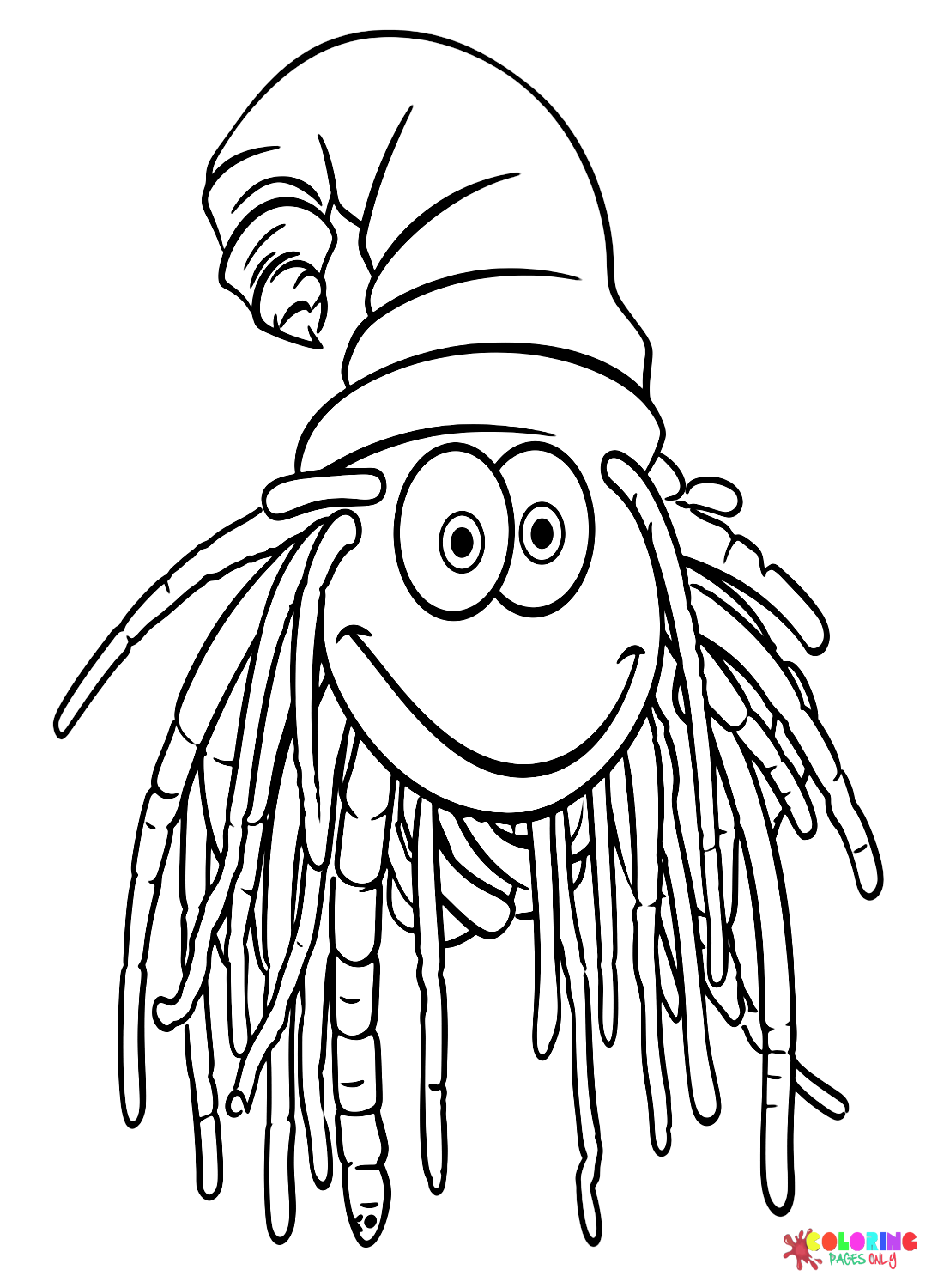 Cartoon-Wurm mit Dreadlocks-Haaren von Dreadlocks