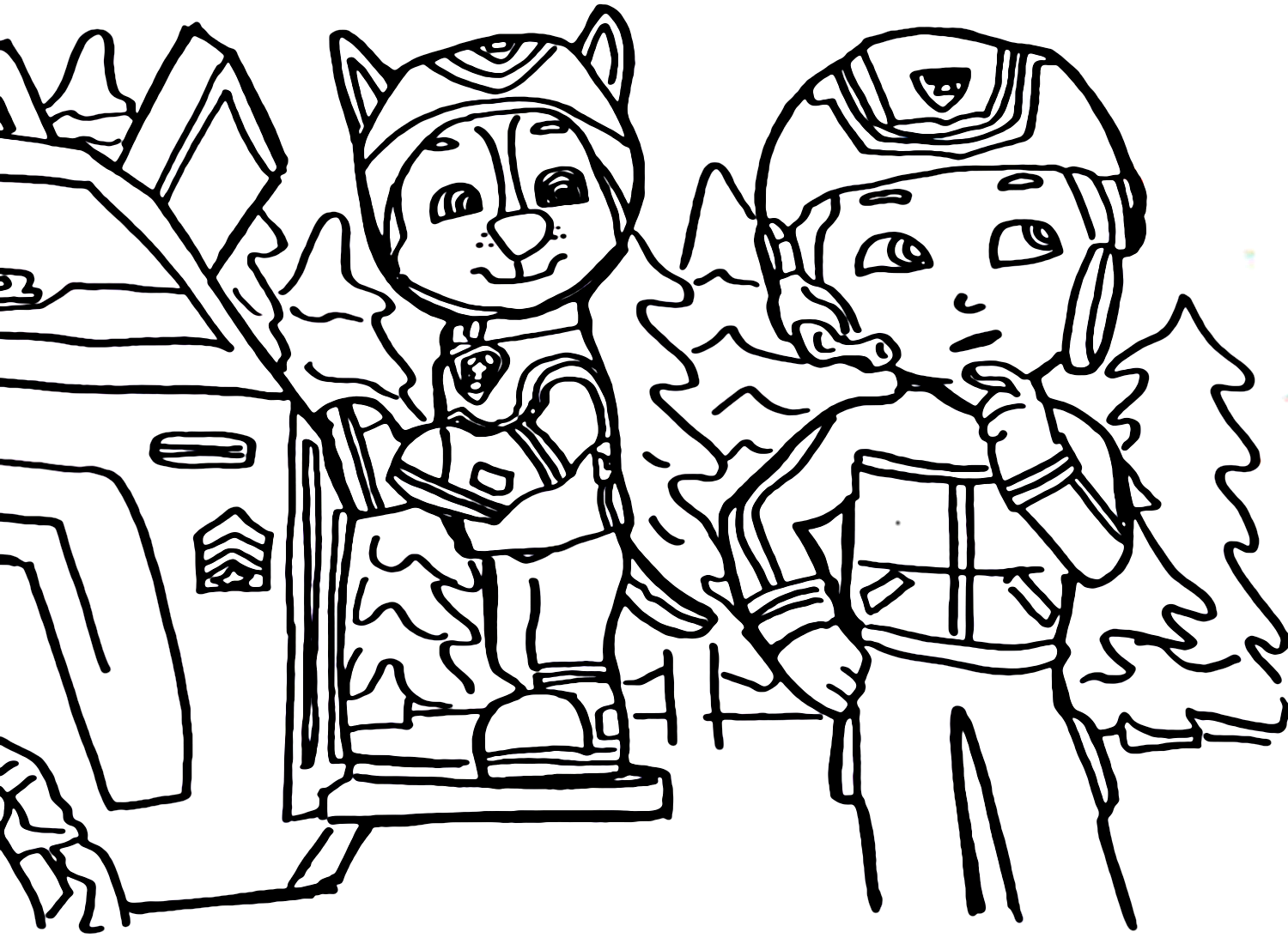 Chase with Ryder Coloring Pages