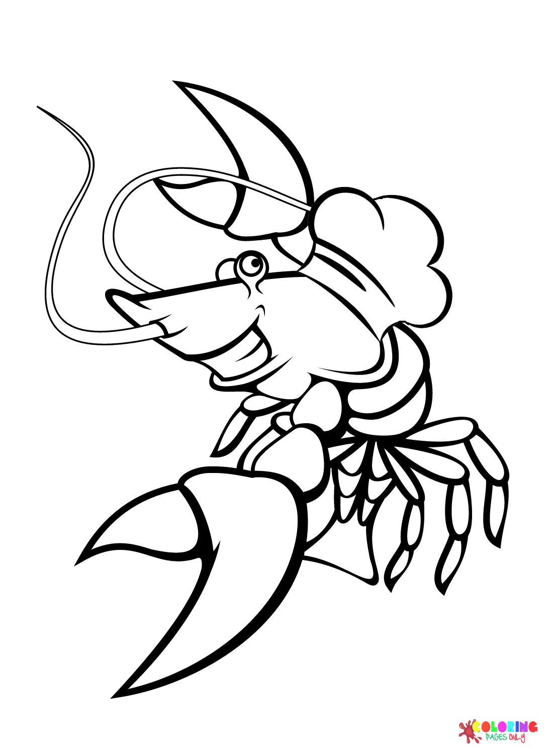 Chef Lobster Coloring Page