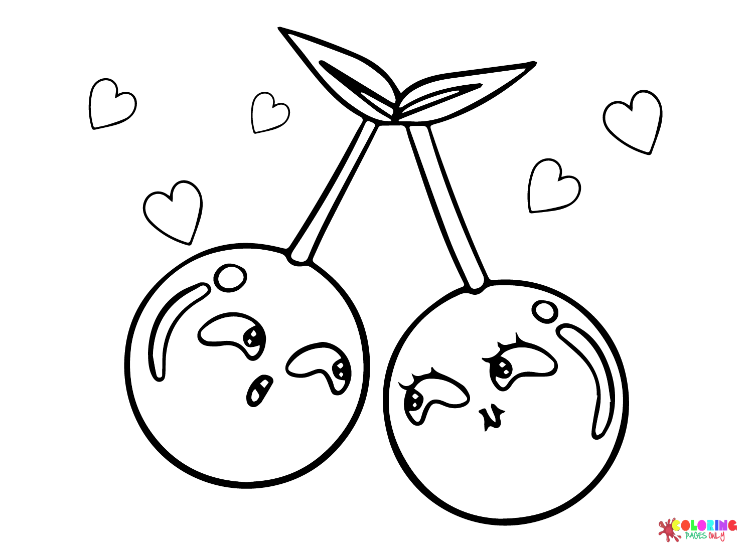 Cherry Cute Coloring Page