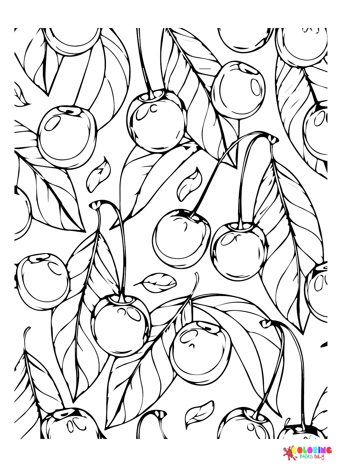 Cherry Free Coloring Page