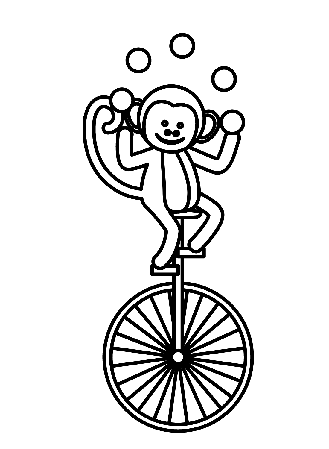 السيرك القرد الدراجة الهوائية الأحادية العجلة من الدراجة الهوائية الأحادية العجلة