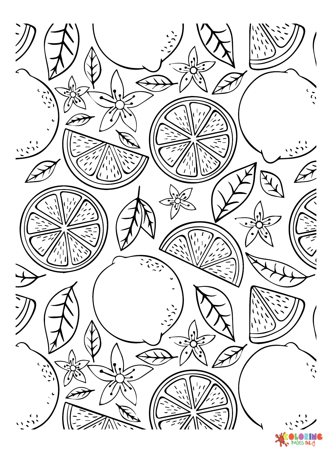 Citrus-fruits Drawing Coloring Page