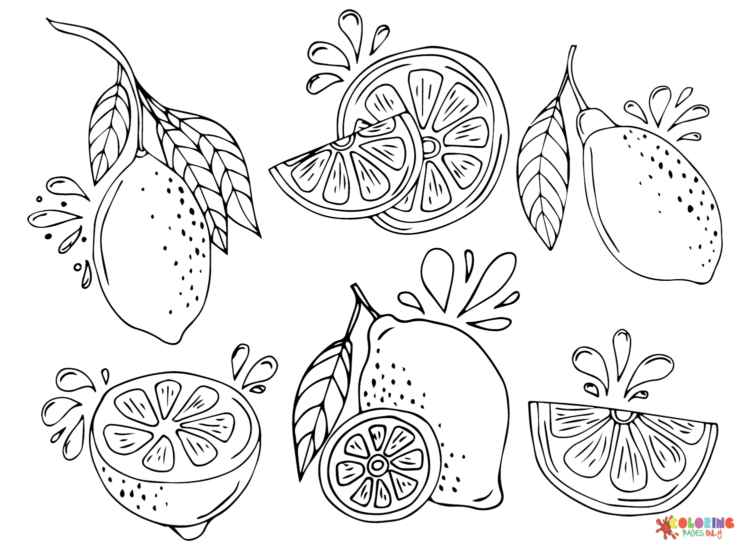 Citrus-fruits Free Coloring Page