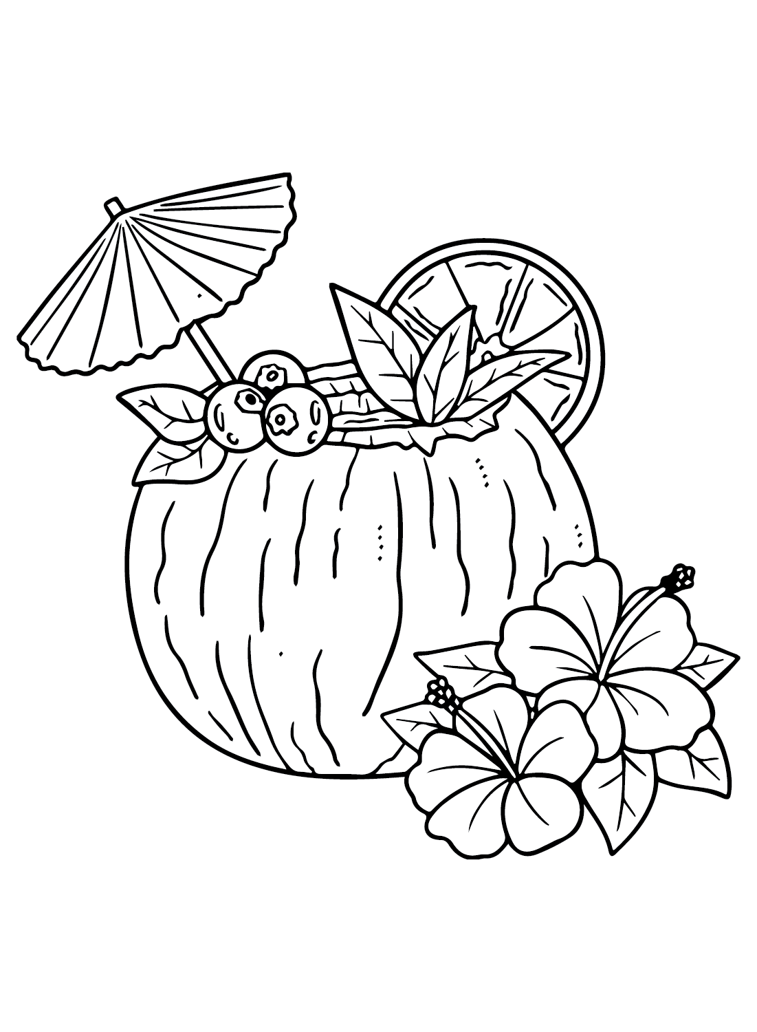 Coconut Free Coloring Page
