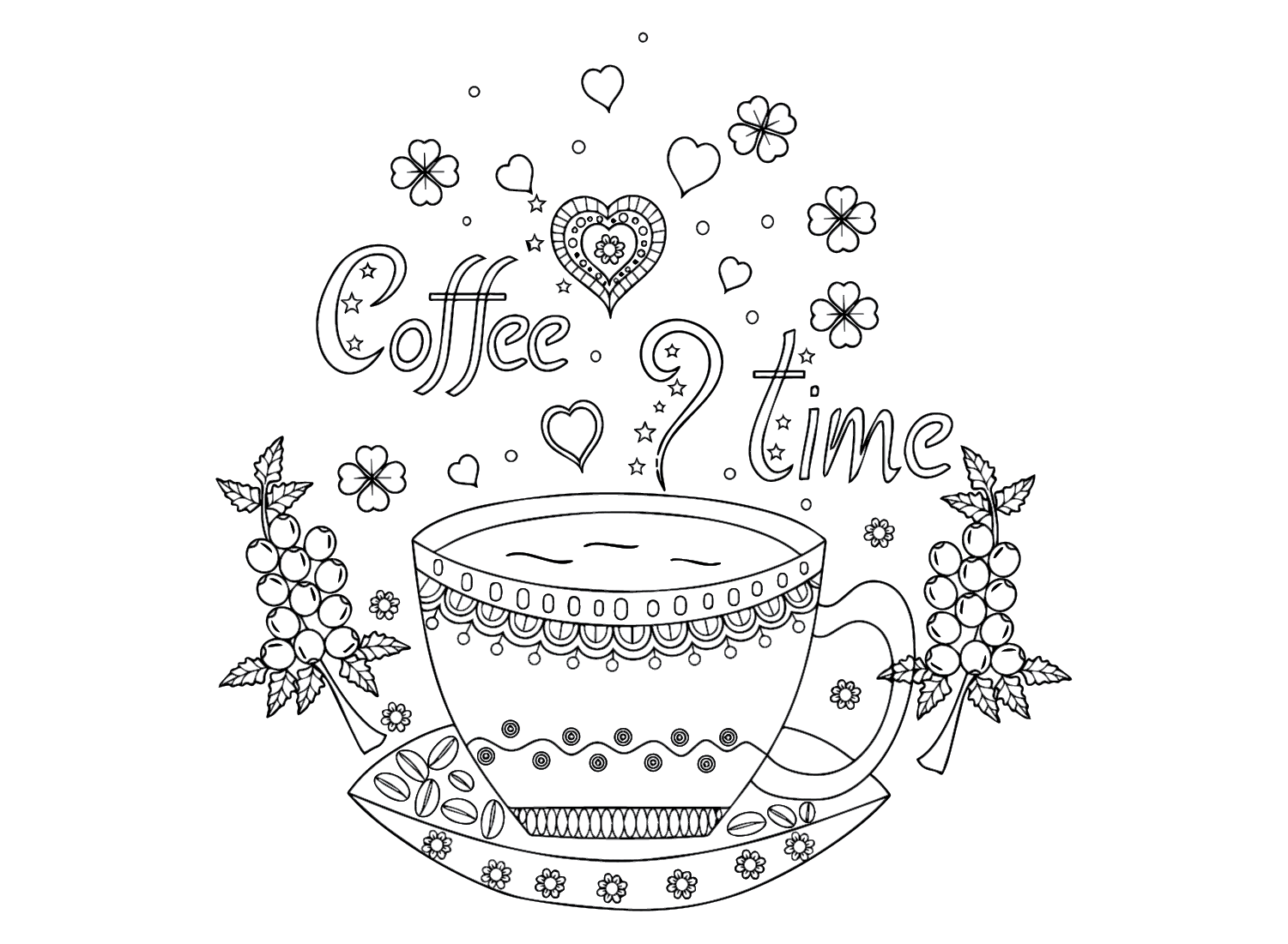 Coffee color Sheets Coloring Pages