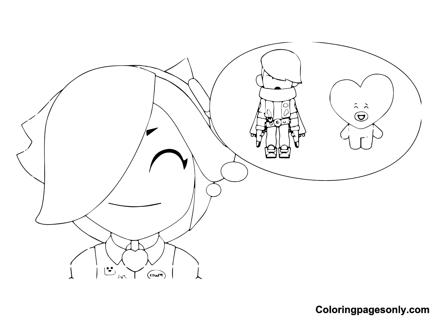 Colette Brawl Stars Free Printable Coloring Page