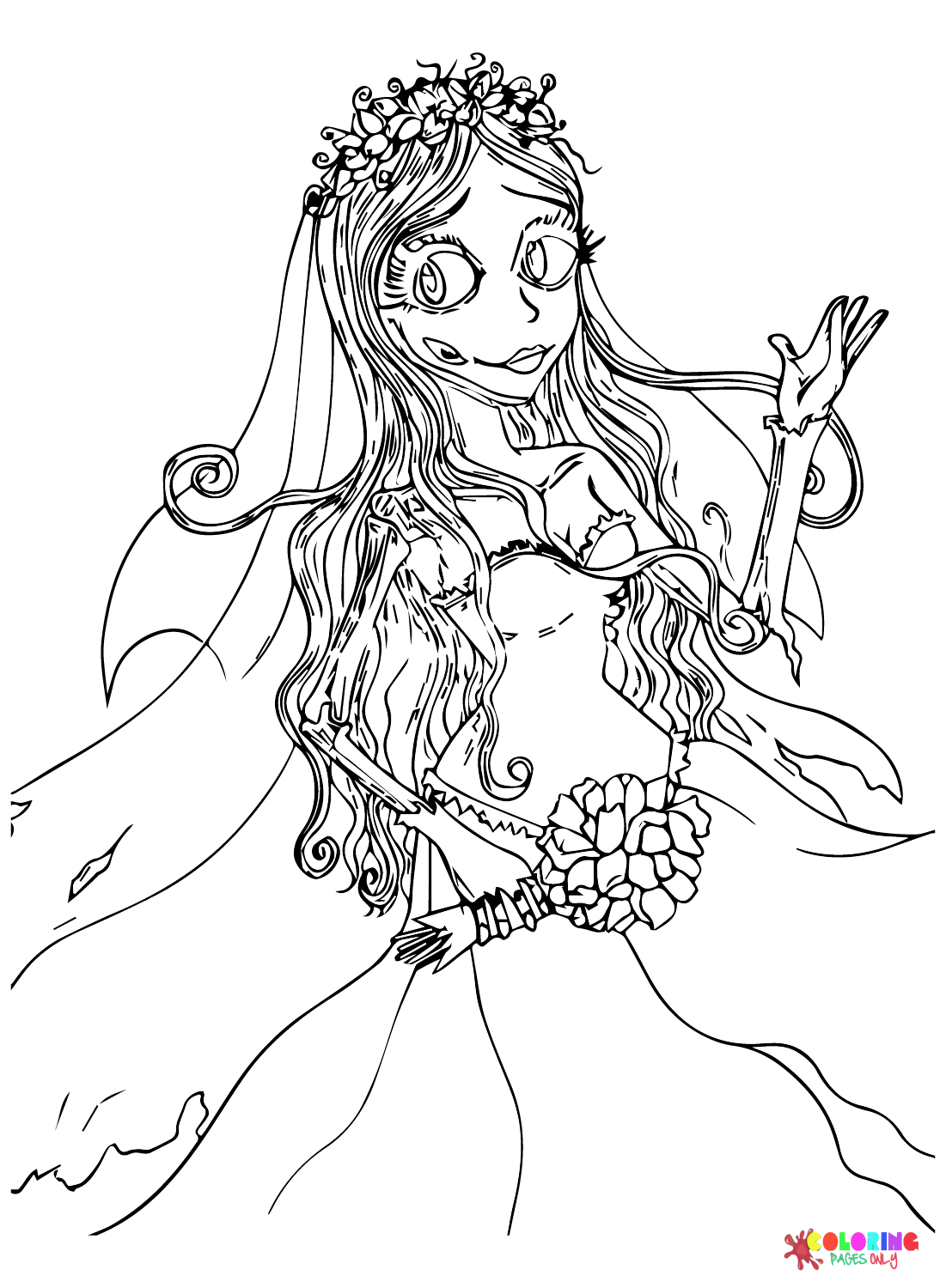 Corpse Bride Emily Coloring Page