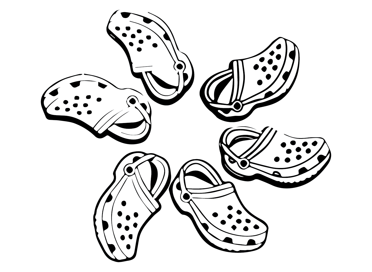 Croc Sandals Coloring Page