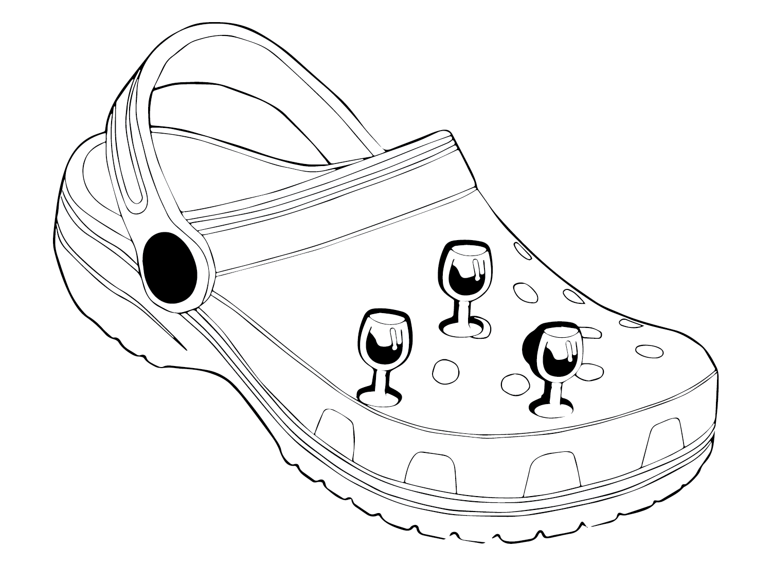 Crocs Drawing Coloring Page - Free Printable Coloring Pages