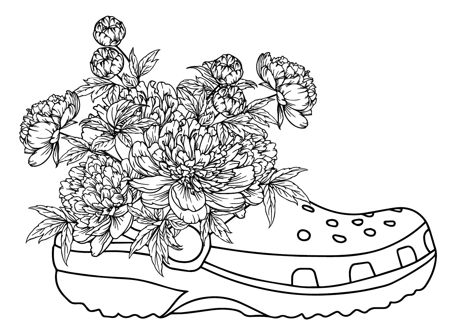 Кроксы и цветок от Crocs