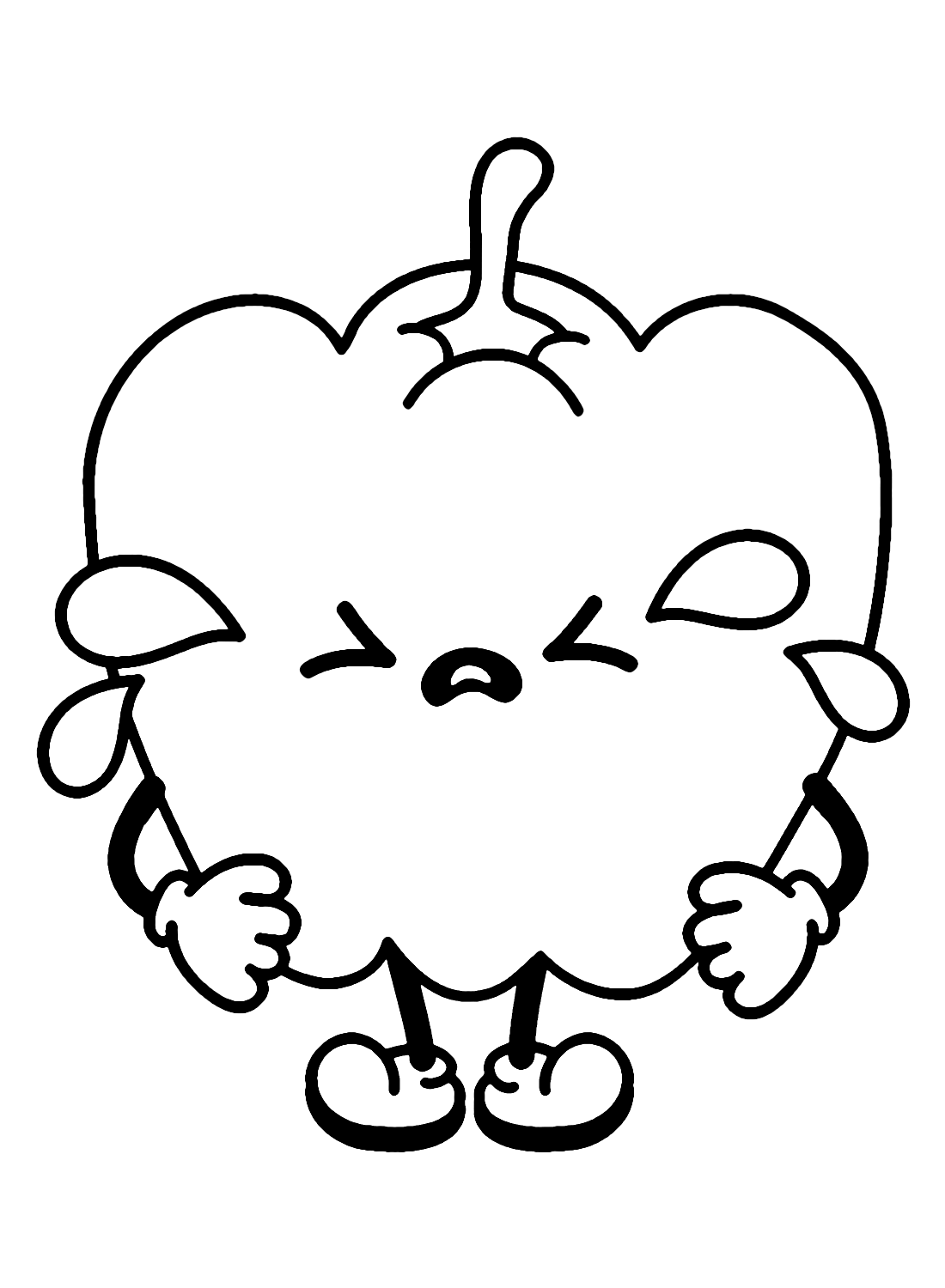 Crying Bell Pepper Coloring Page
