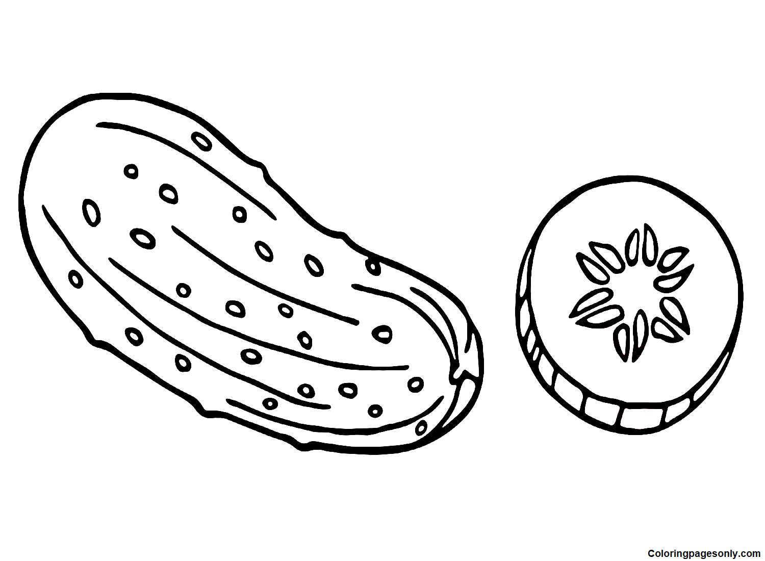 Cucumber Drawing Coloring Page