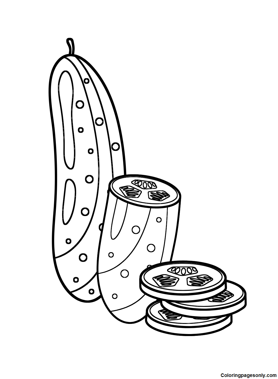 Cucumber Free Coloring Page