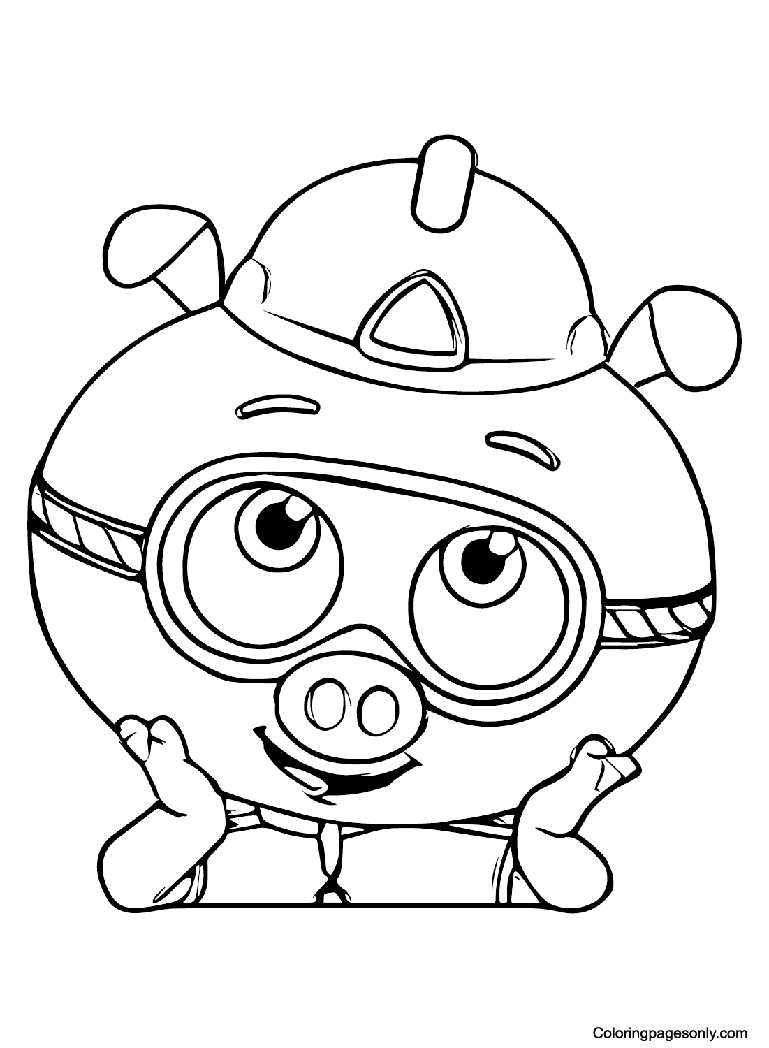 Cute Alpha Pig Coloring Page