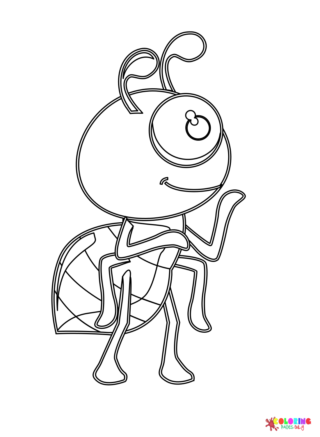 Cute Ant Coloring Page