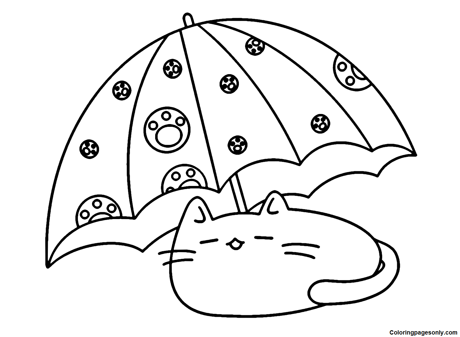 Süße Katze und Regenschirm von Umbrella