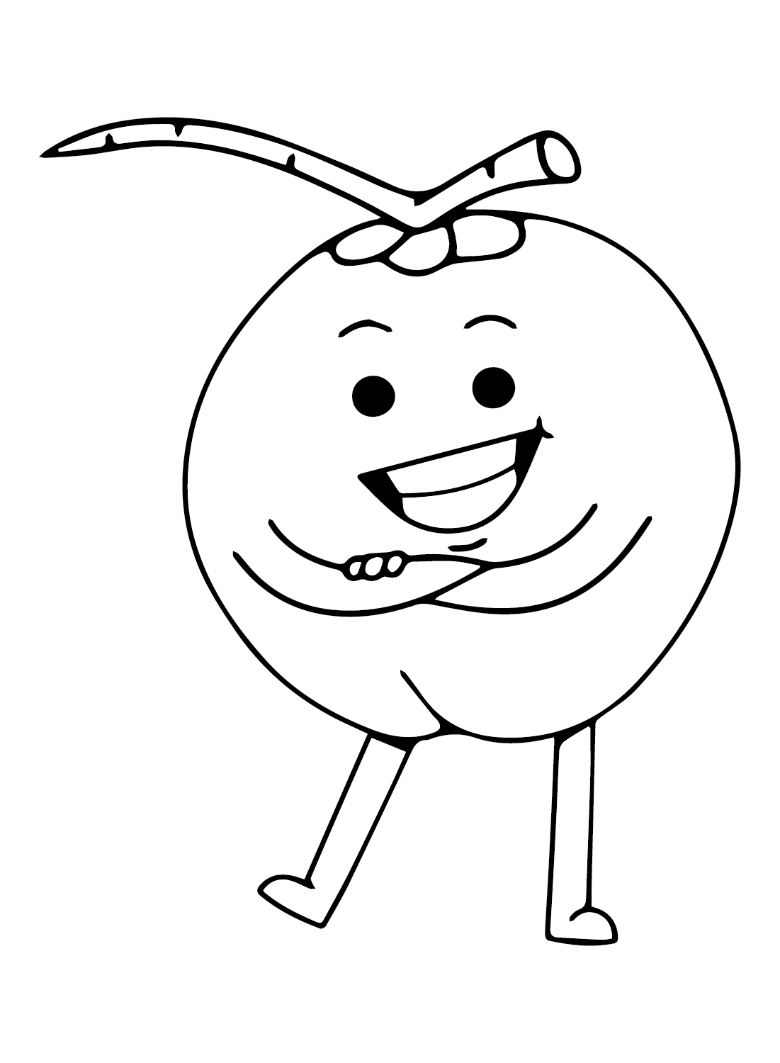 Cute Coconut Coloring Page
