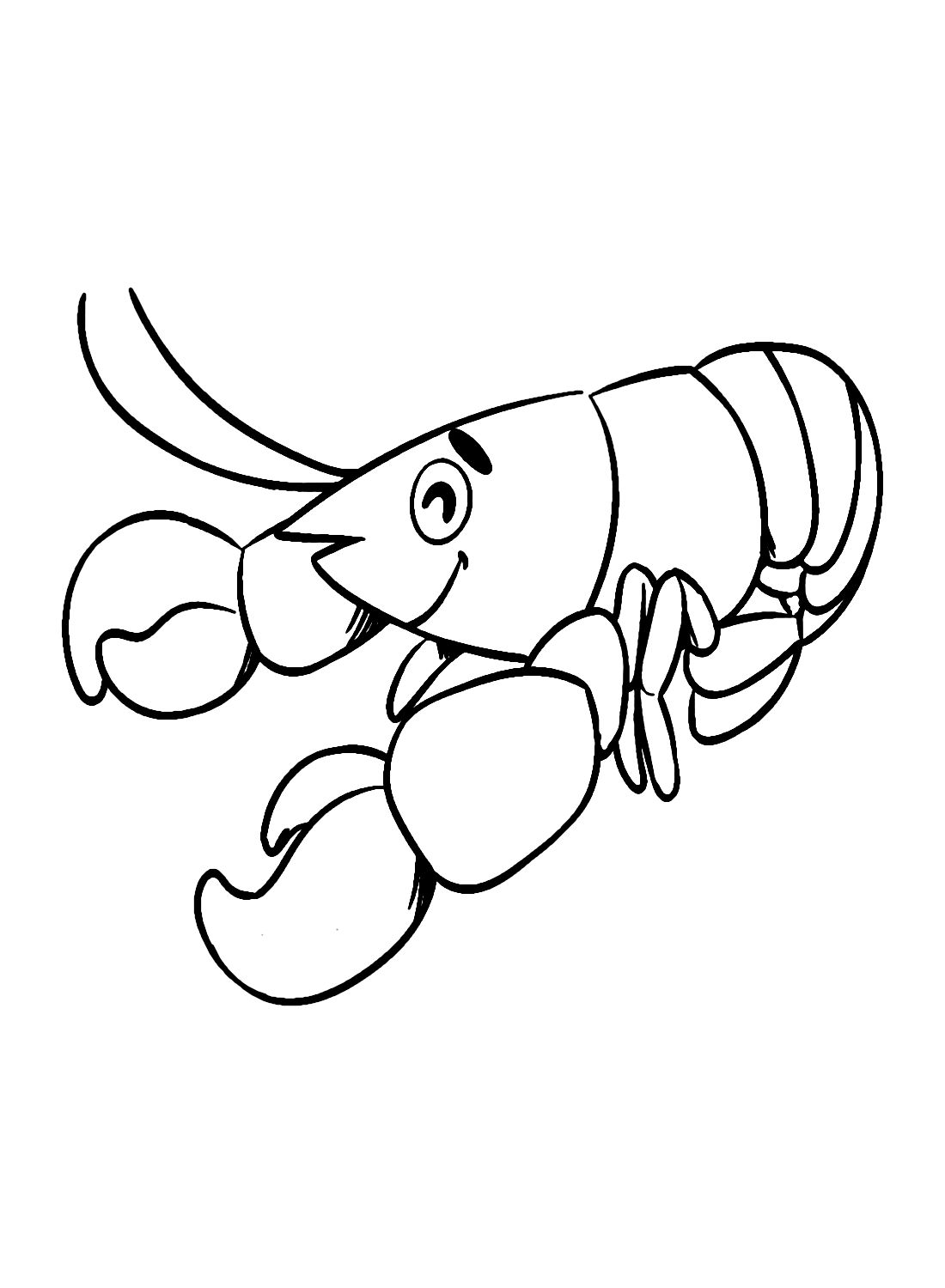 Cute Crawfish Coloring Page