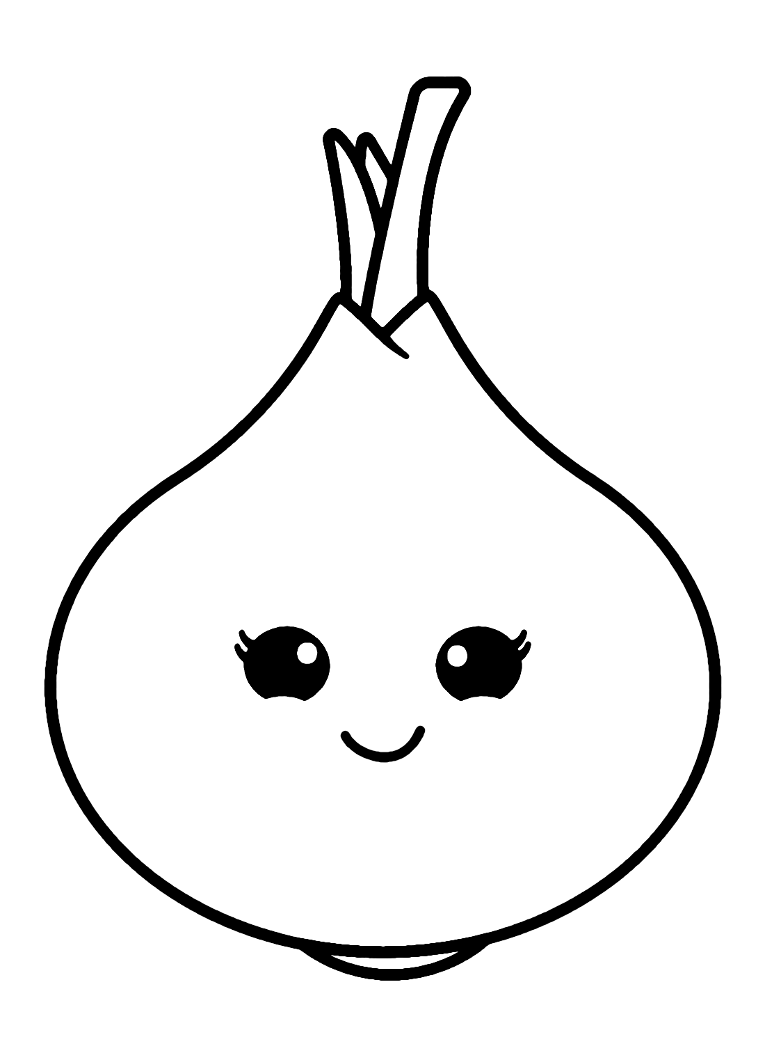 Cute Onion Coloring Page