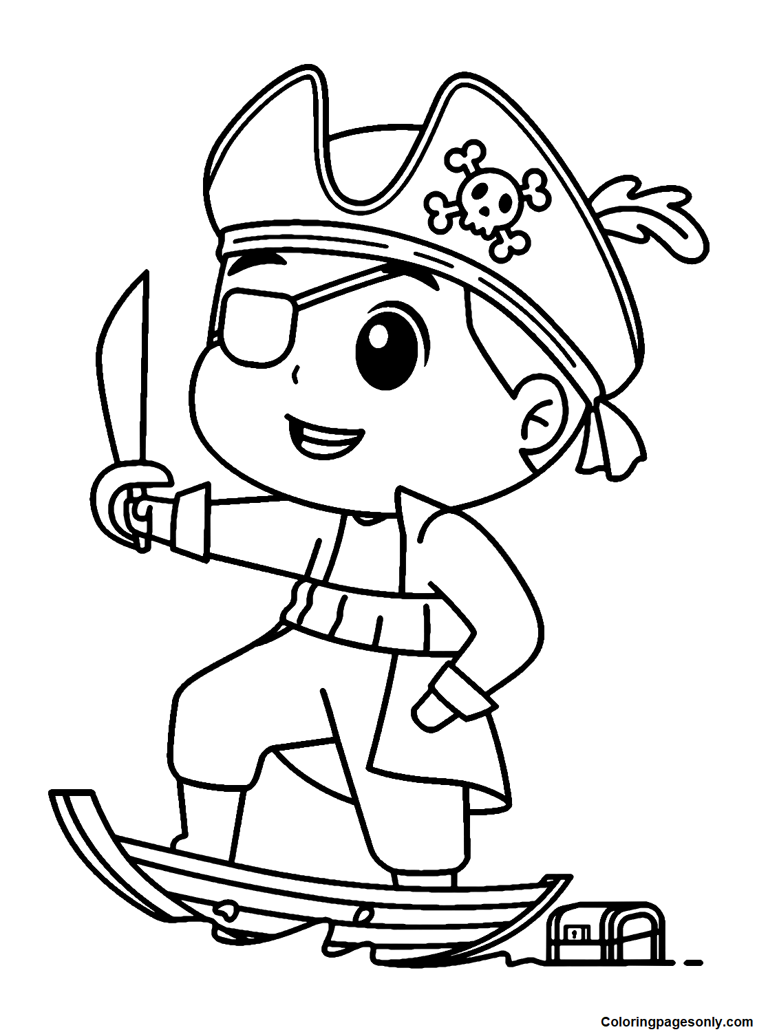 Cute Pirate Boy Coloring Page