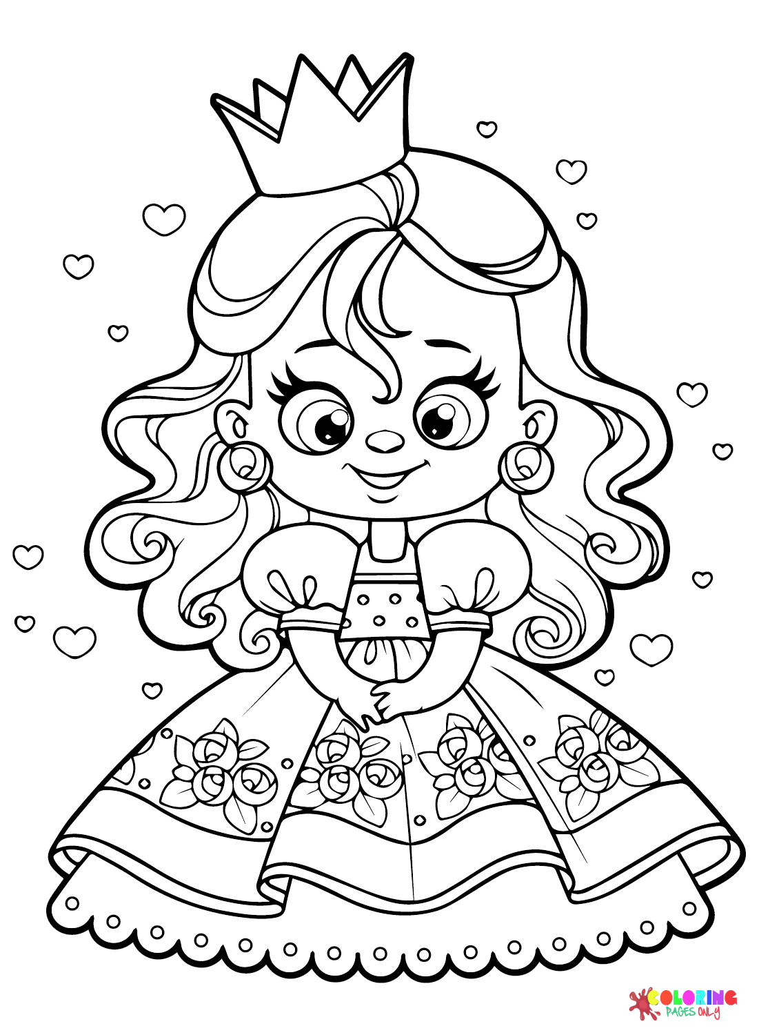 Cute Queen Coloring Page