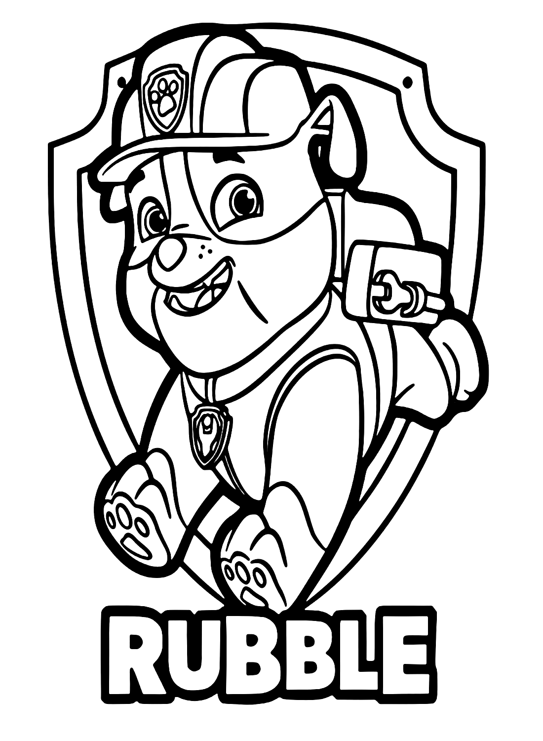 Cute Rubble Paw Patrol Coloring Pages