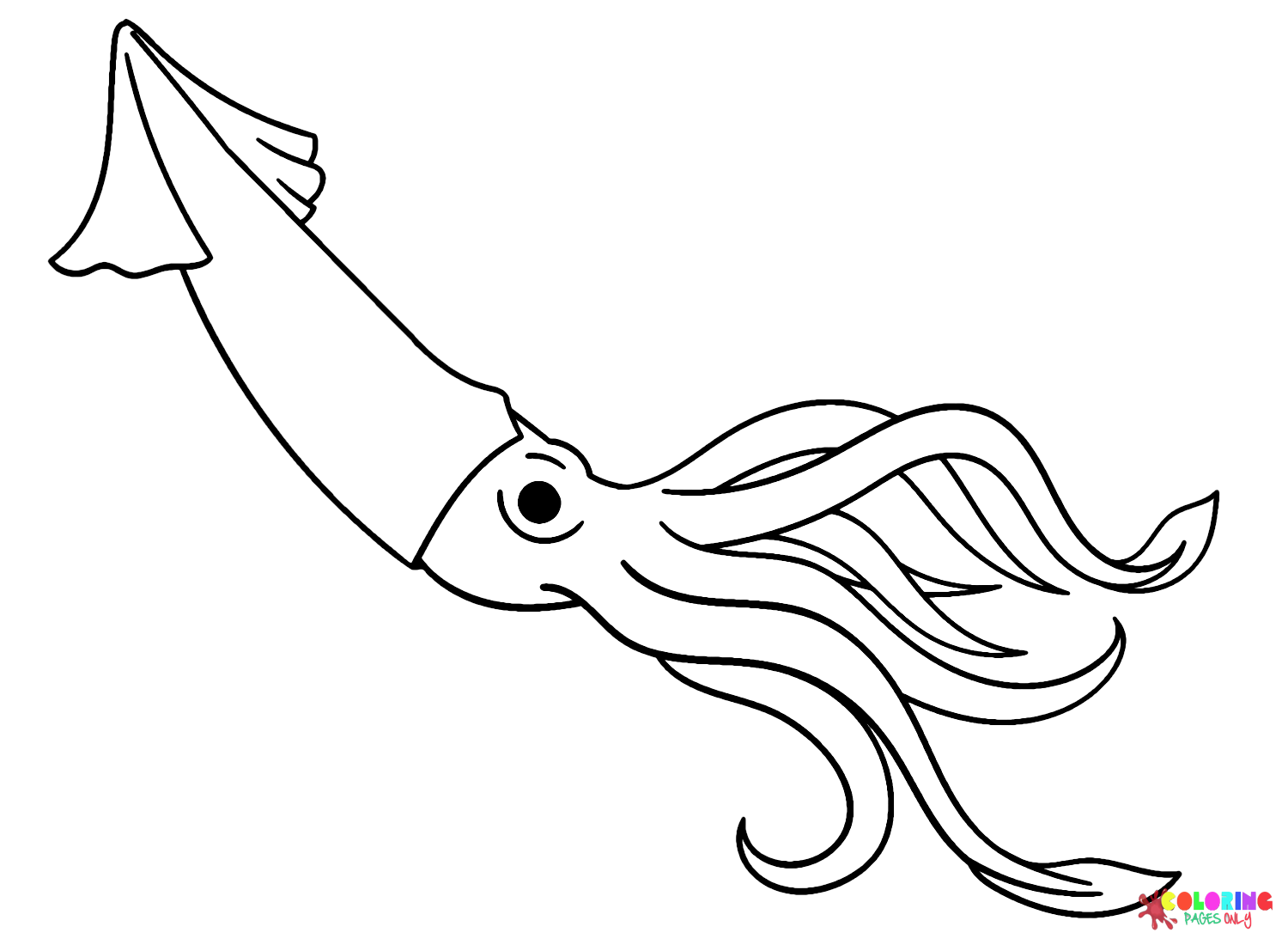 Cuttlefish Drawing Coloring Page