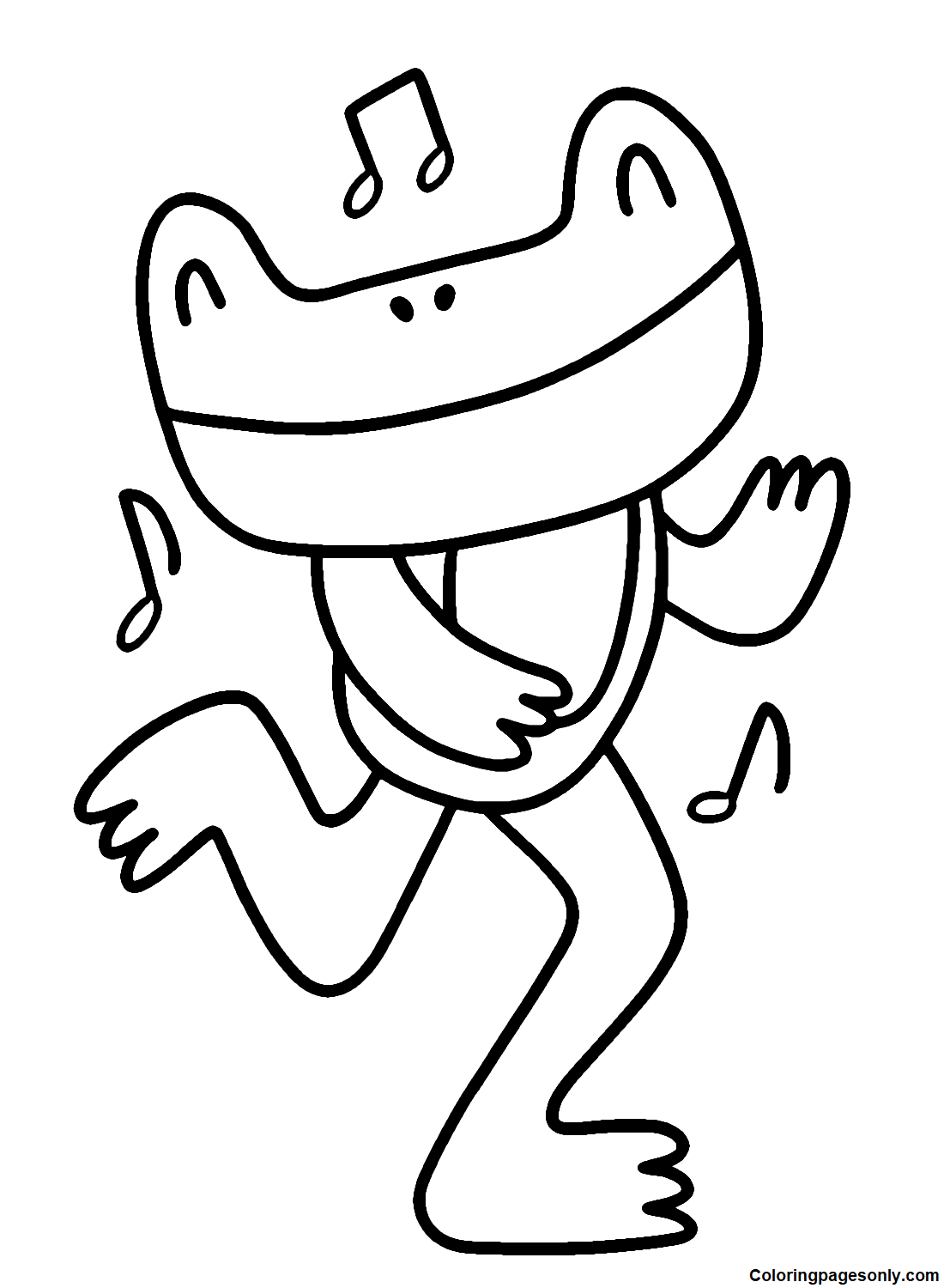 Dancing Frog Coloring Pages