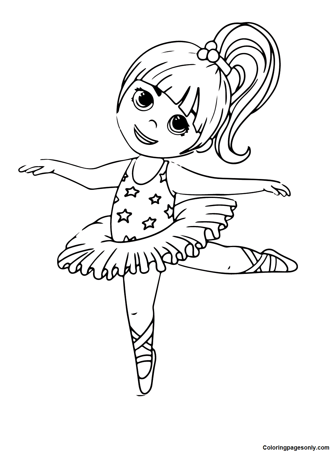Dancing Happy Girl Coloring Pages