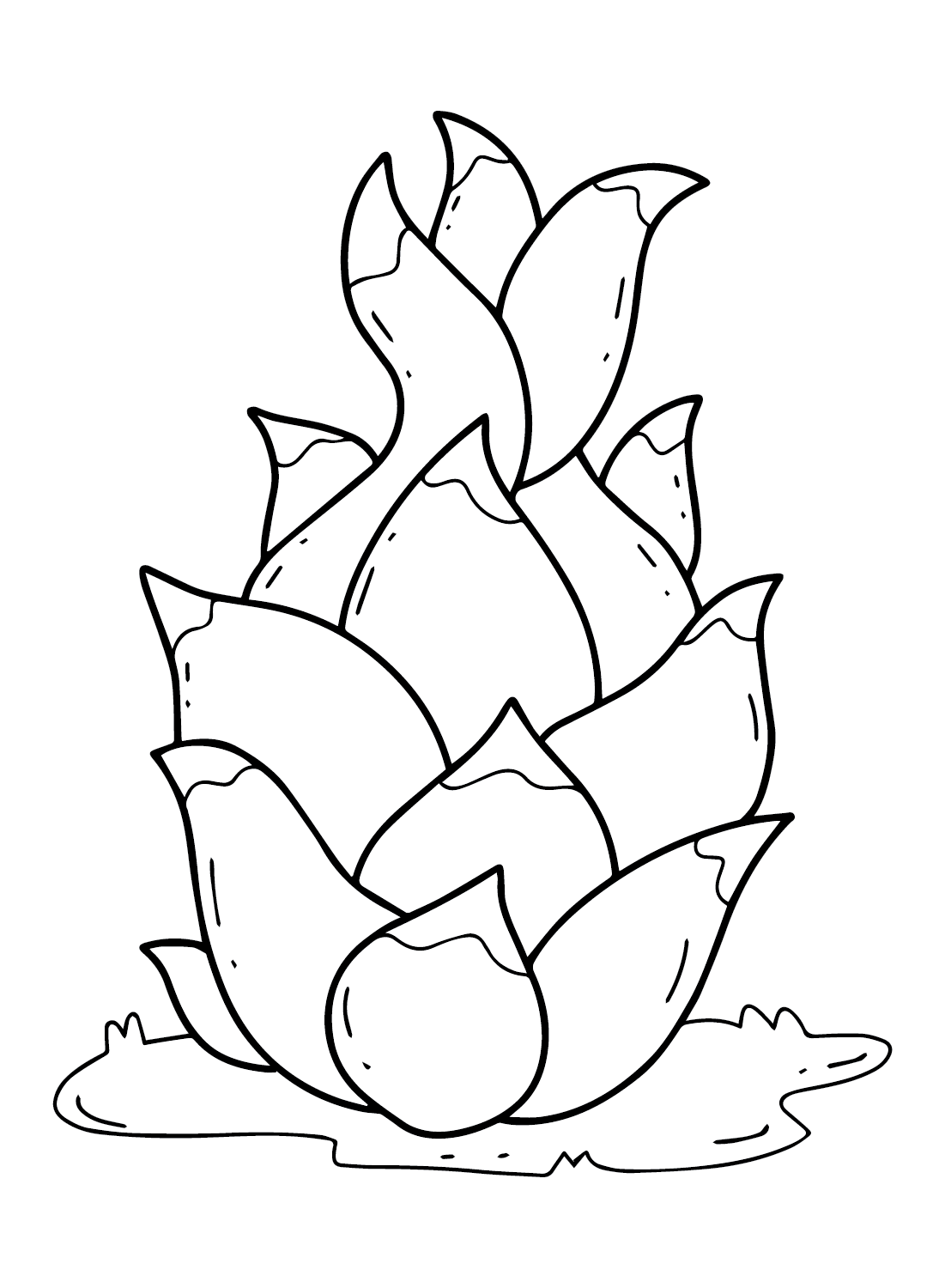 Dragon Fruit Drawing Coloring Page