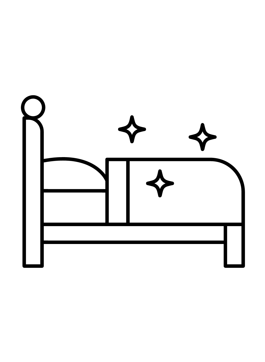 Draw Easy Bed Coloring Page