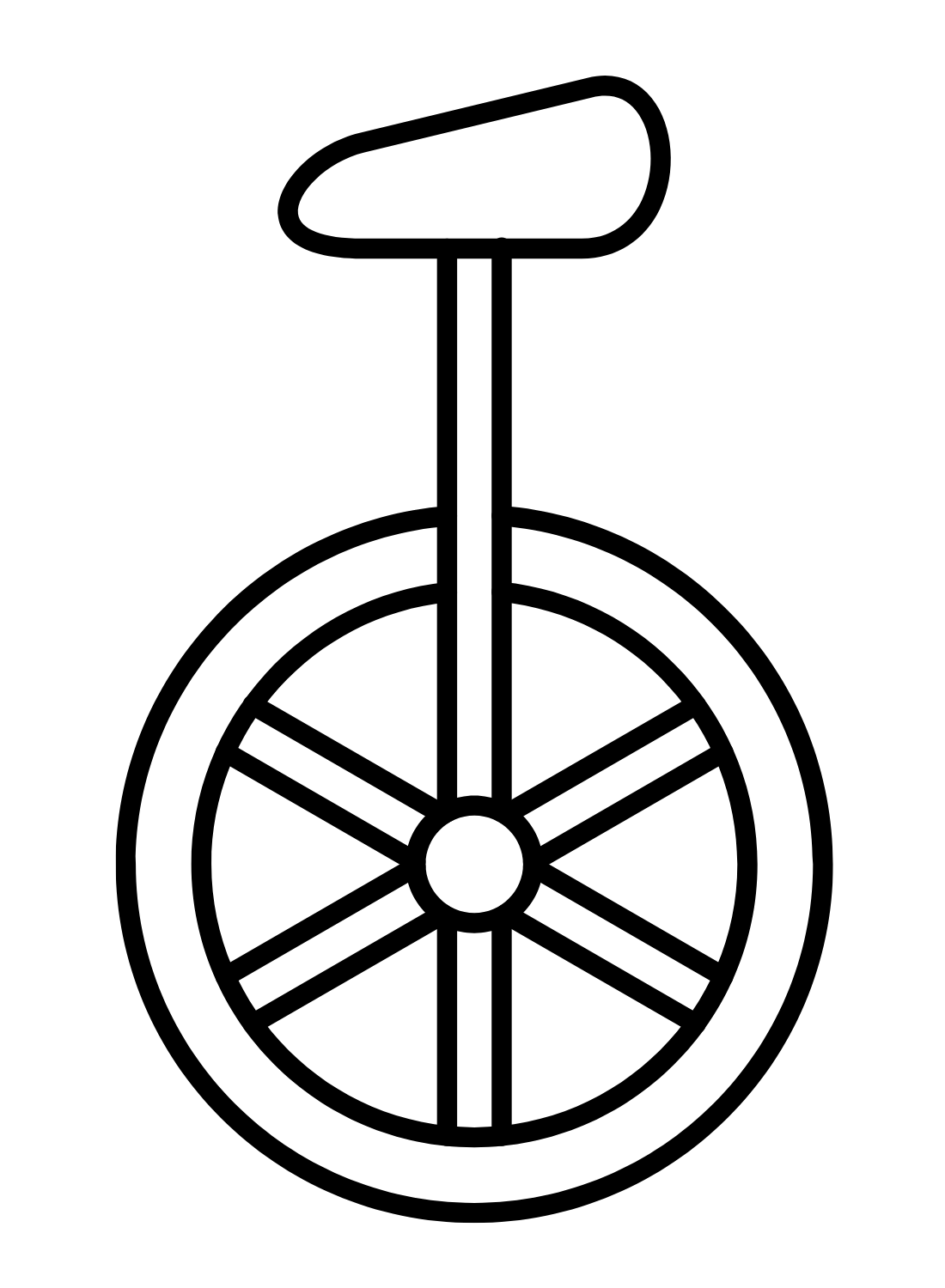 Draw Easy Bicycle Coloring Page