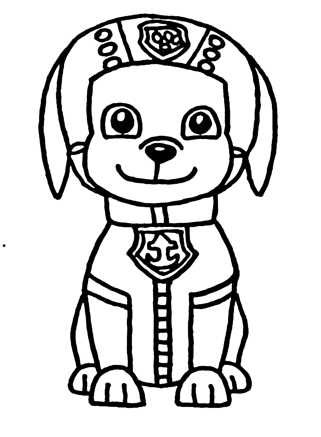 Draw Zuma from Paw Patrol Coloring Page