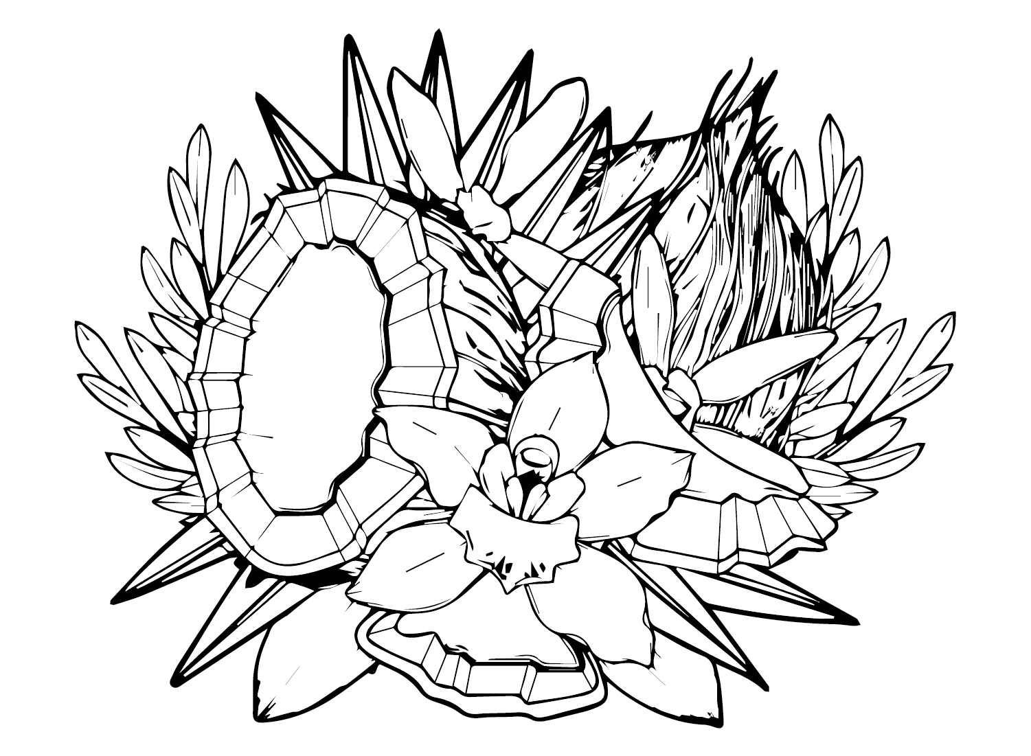 Drawing Coconut Coloring Page