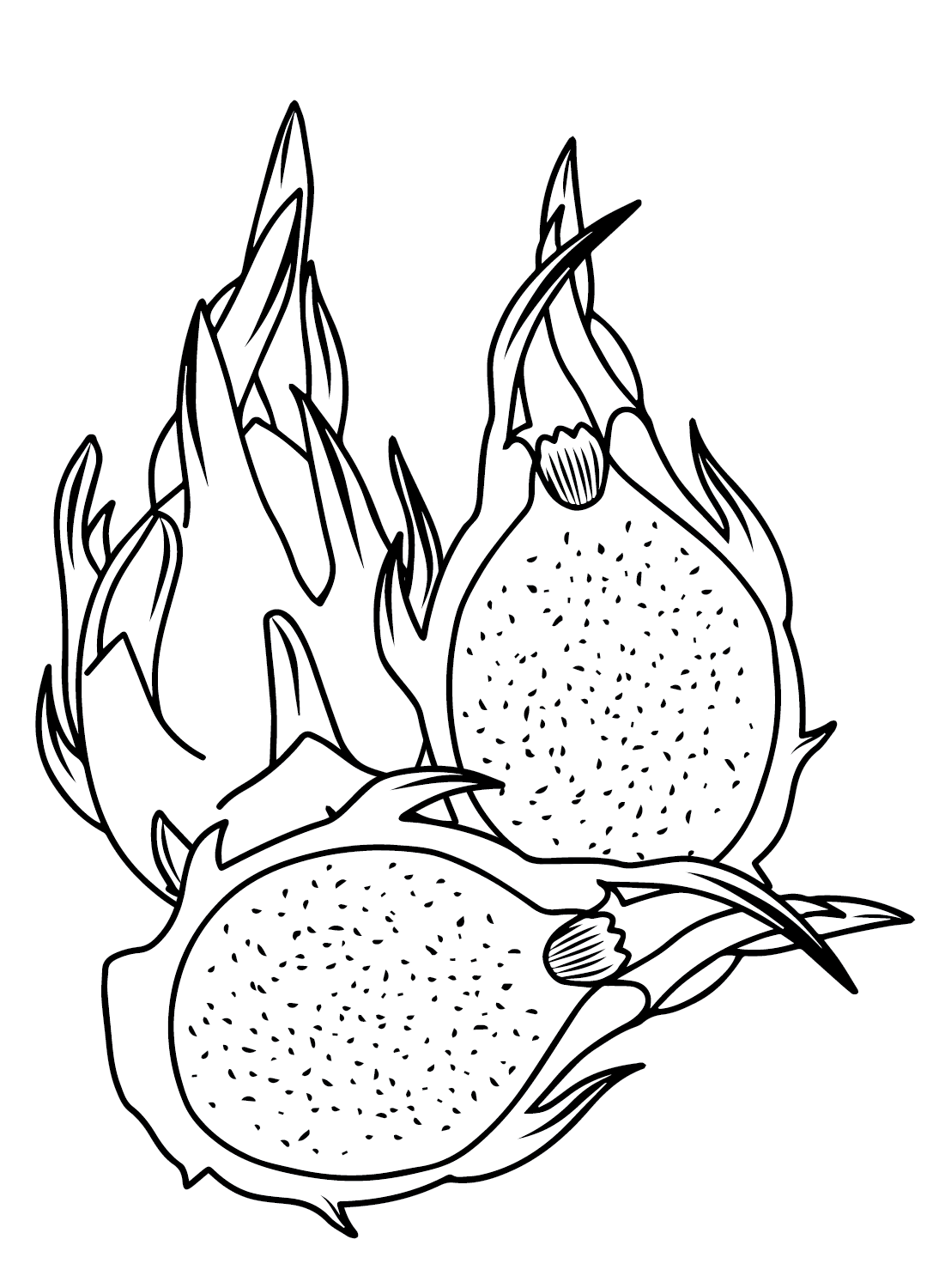 Drawing Dragon Fruit Coloring Page