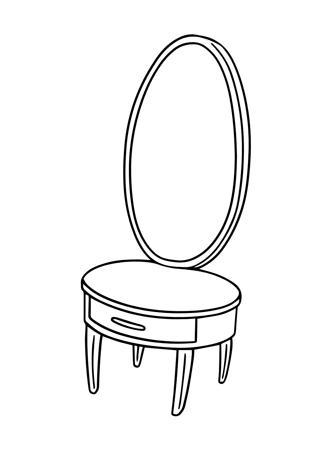 Dressing Table Mirror Images Coloring Page