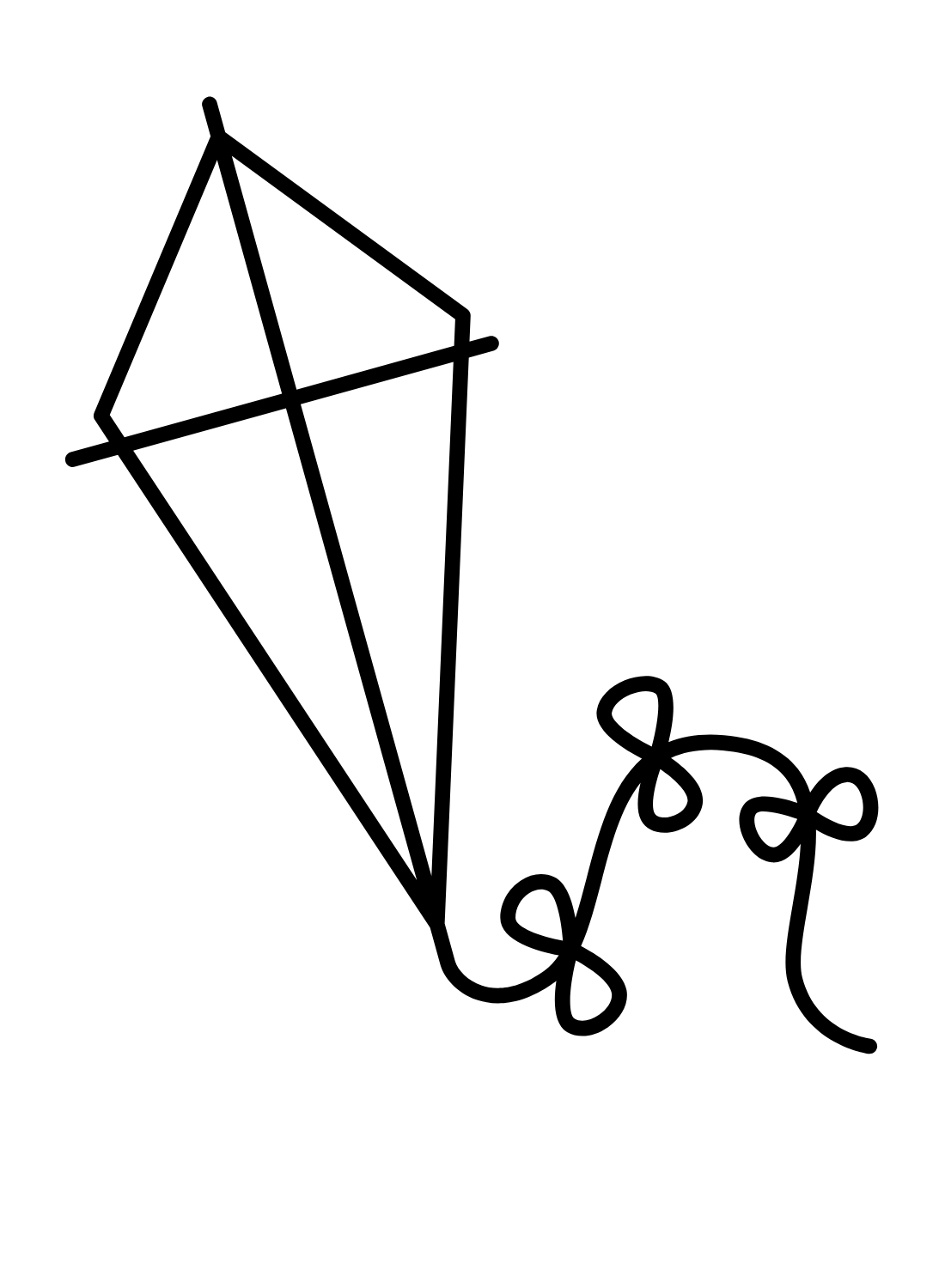 Easy Kite Coloring Page