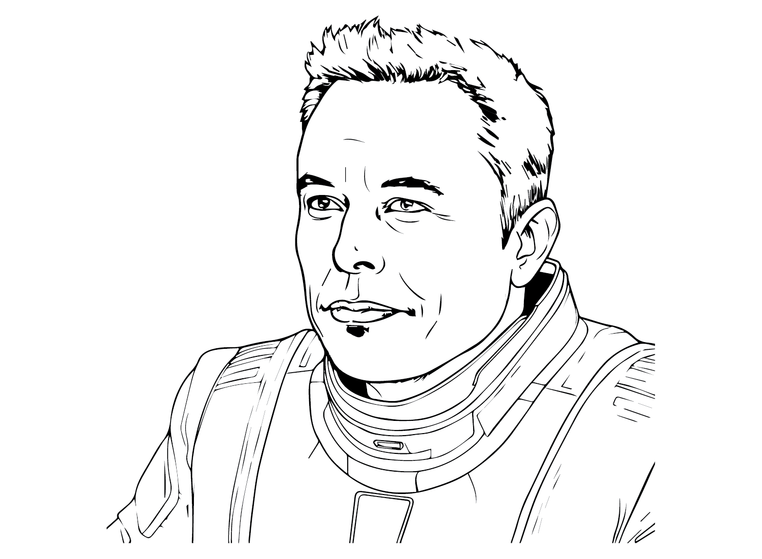 Elon Musk color Sheets Coloring Page