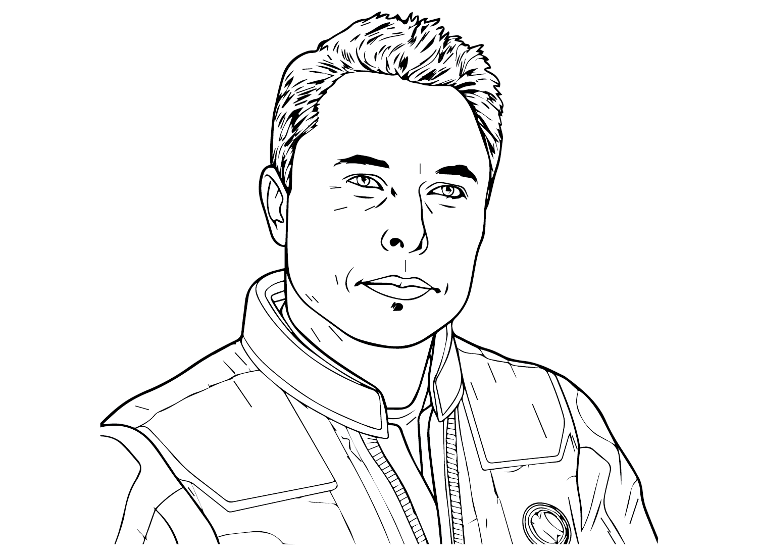 Elon Musk to Print Coloring Page