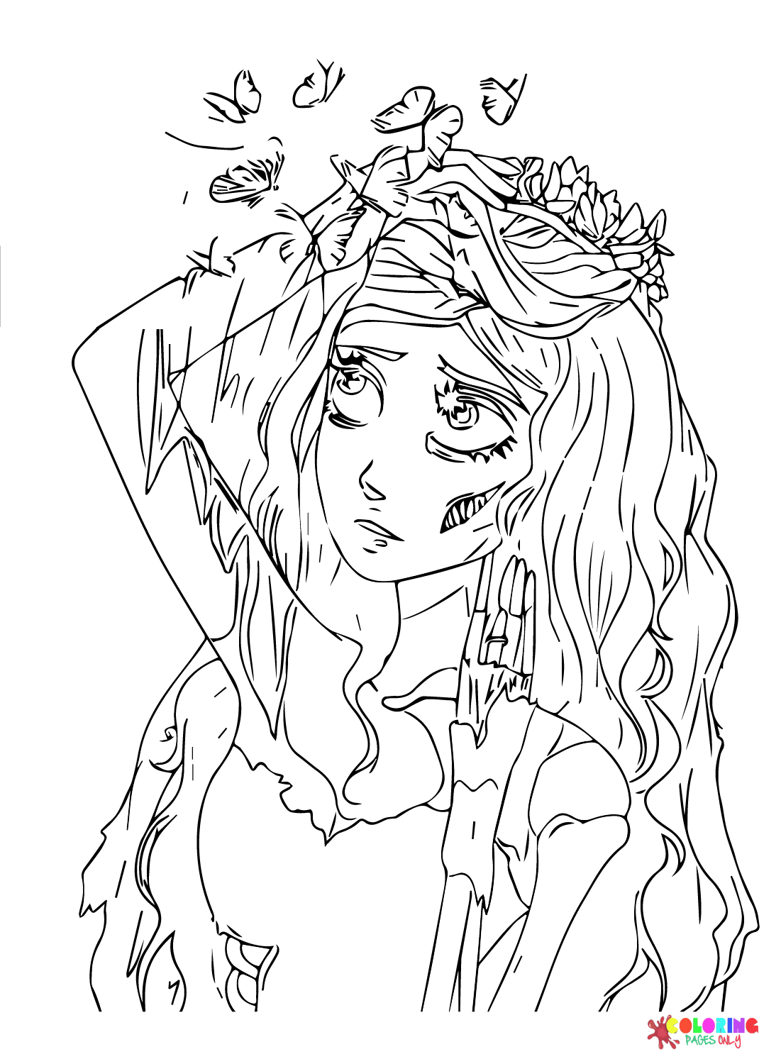 Emily Corpse Bride Coloring Page