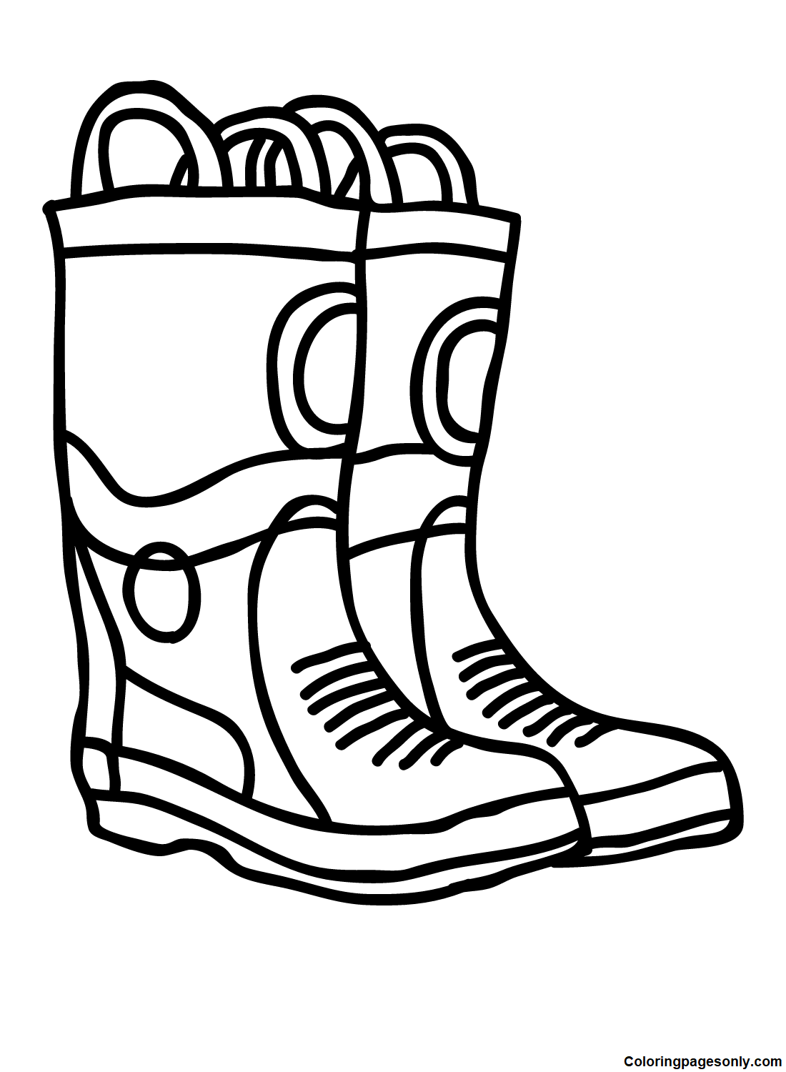 Fireman Boots Coloring Page
