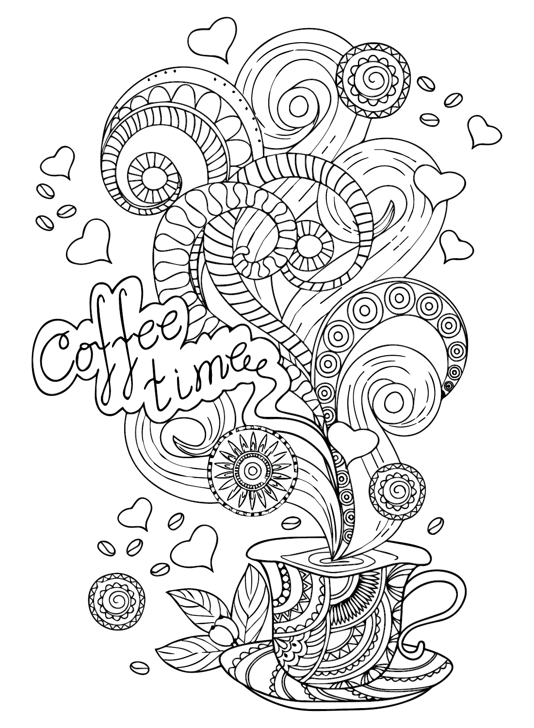 Flavor Coffee Coloring Pages
