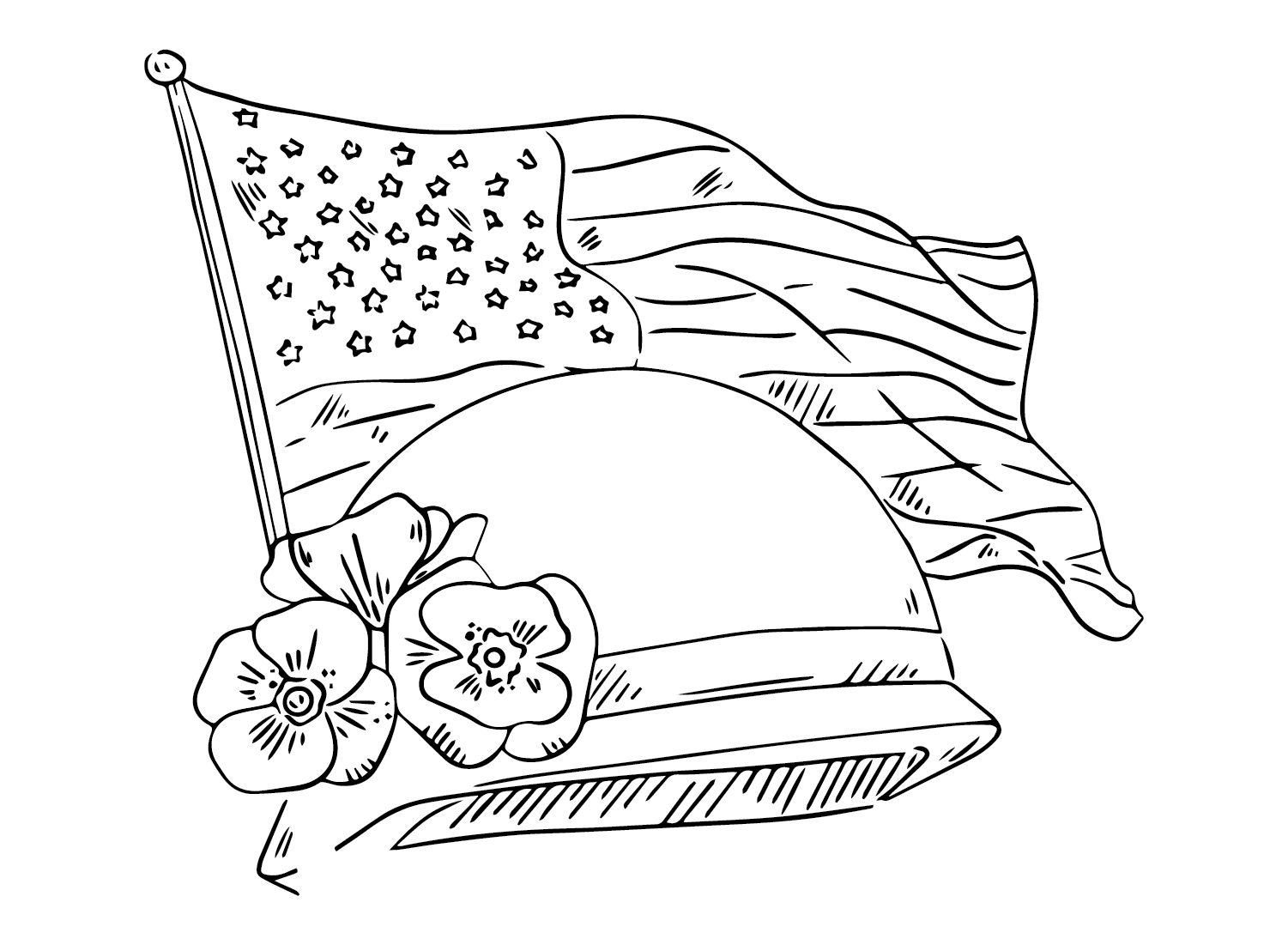 Free American Flag Coloring Page